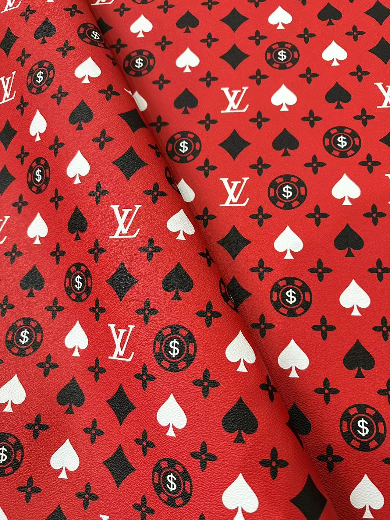 Craft Playing Cards Leather Fabric For Handmade Shoes, Sneaker Handicraft Goods By Yard