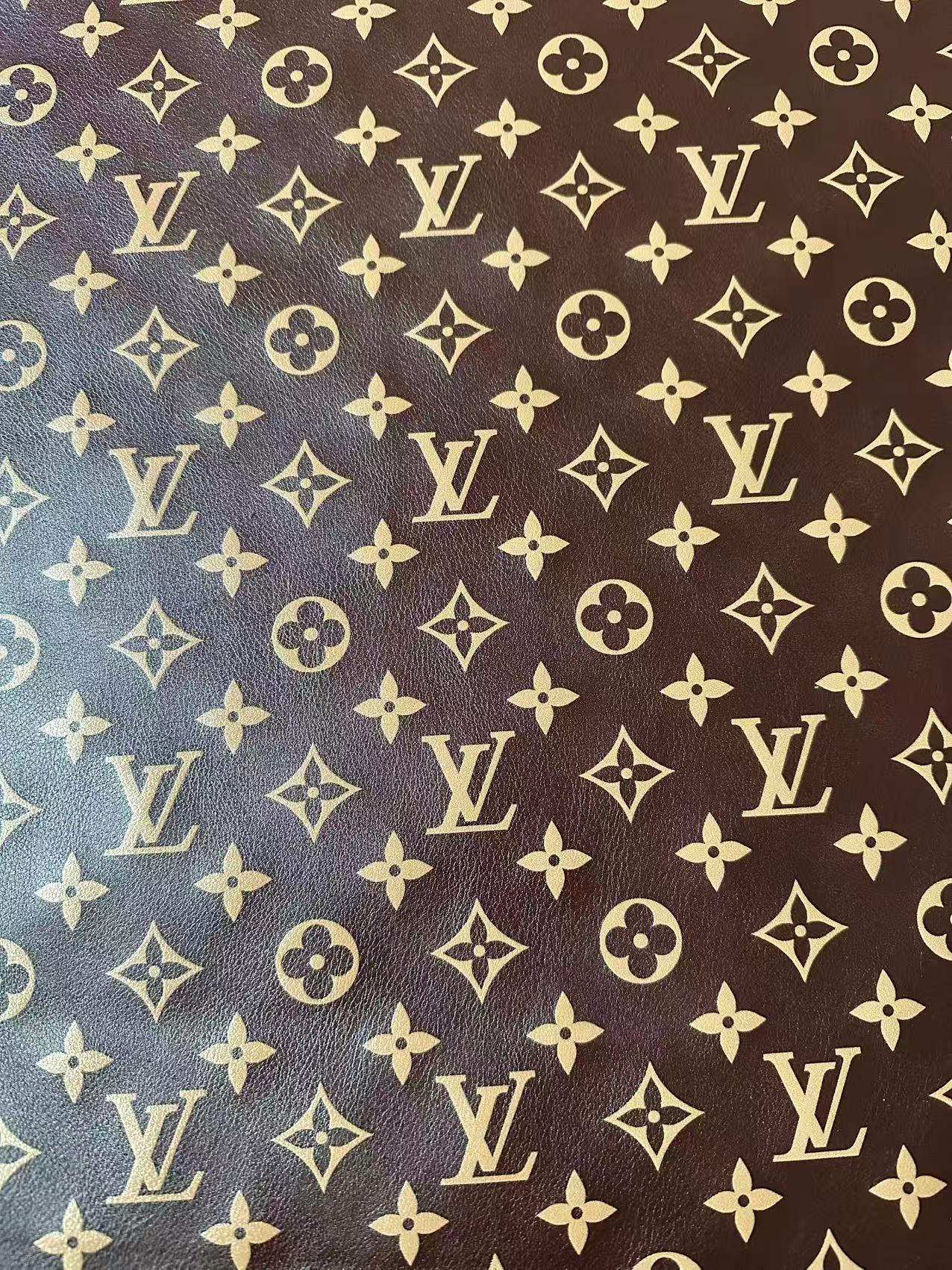 Craft Brown LV Monogram Soft Leather For Handmade Snoes,Upholstery Clothing Leather By Yard