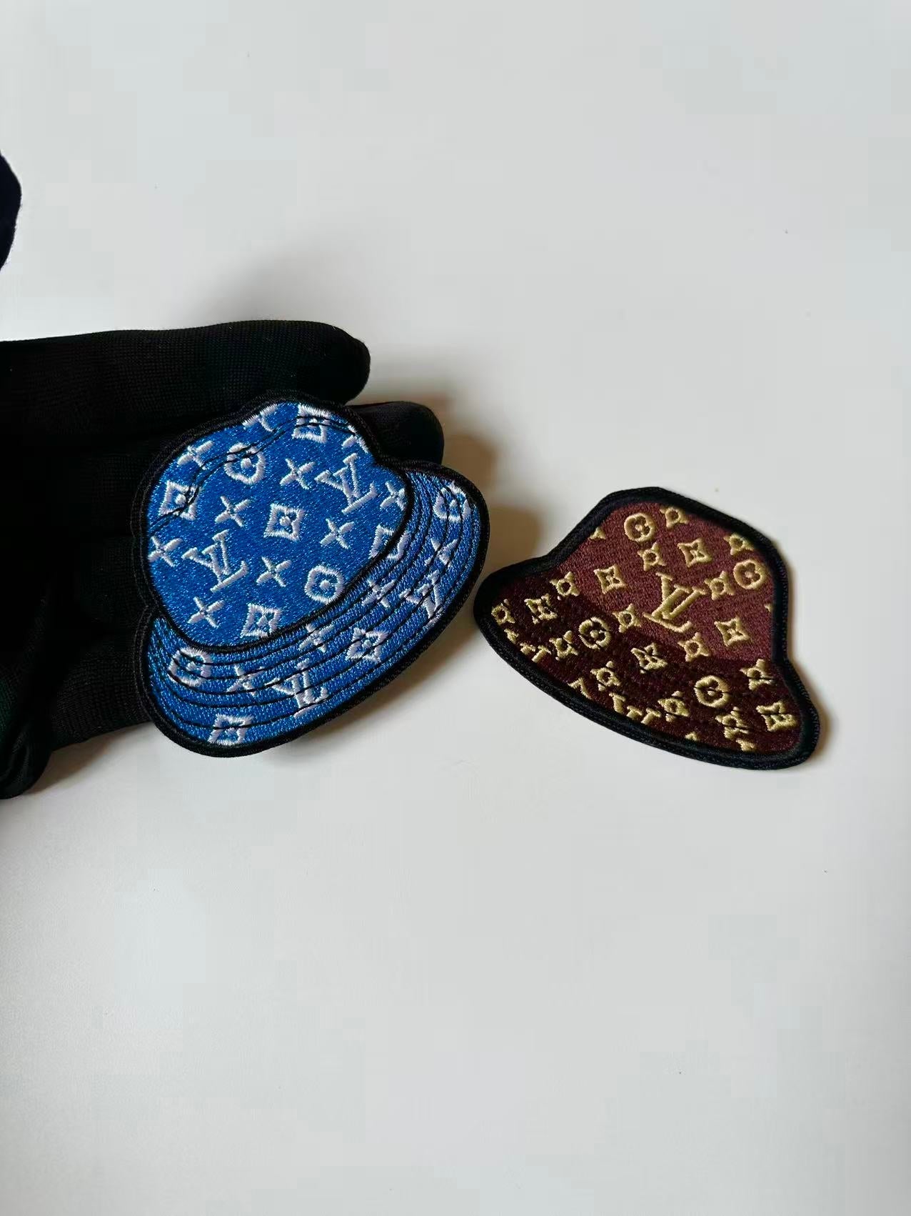 Craft Embroidery LV Hats Jacquard Patches For Customized Apparel