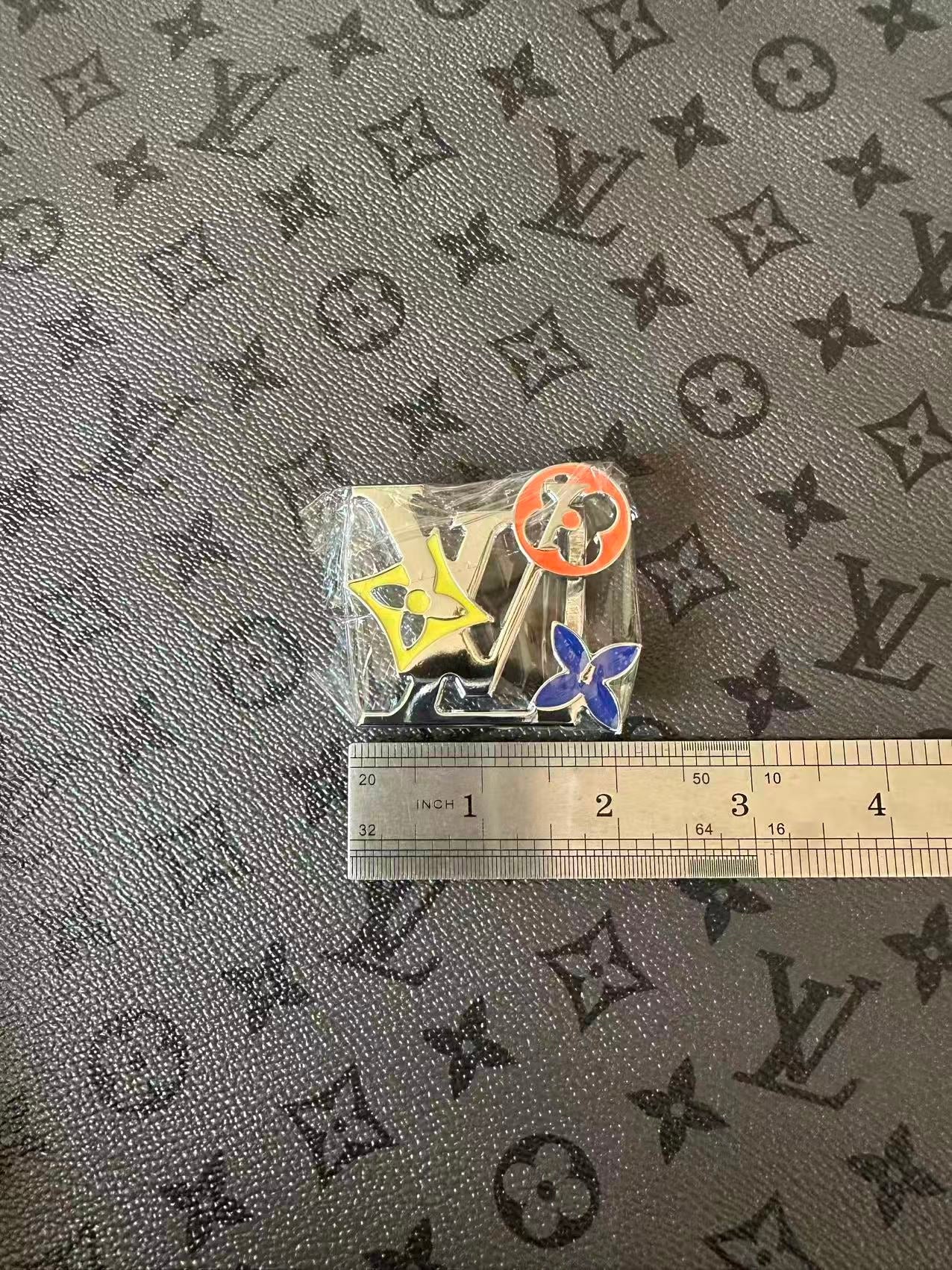 Fashion Sliver Colorful 4CM LV Steel Belt Head ,Belt Buckle For Handmade Leather Belt
