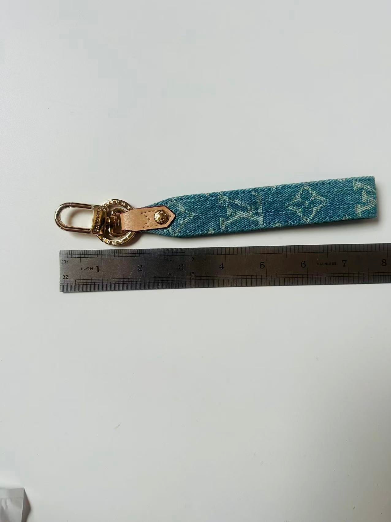 Craft Denim Keychain LV Monogram ,Luxury Bag Accessory Goods