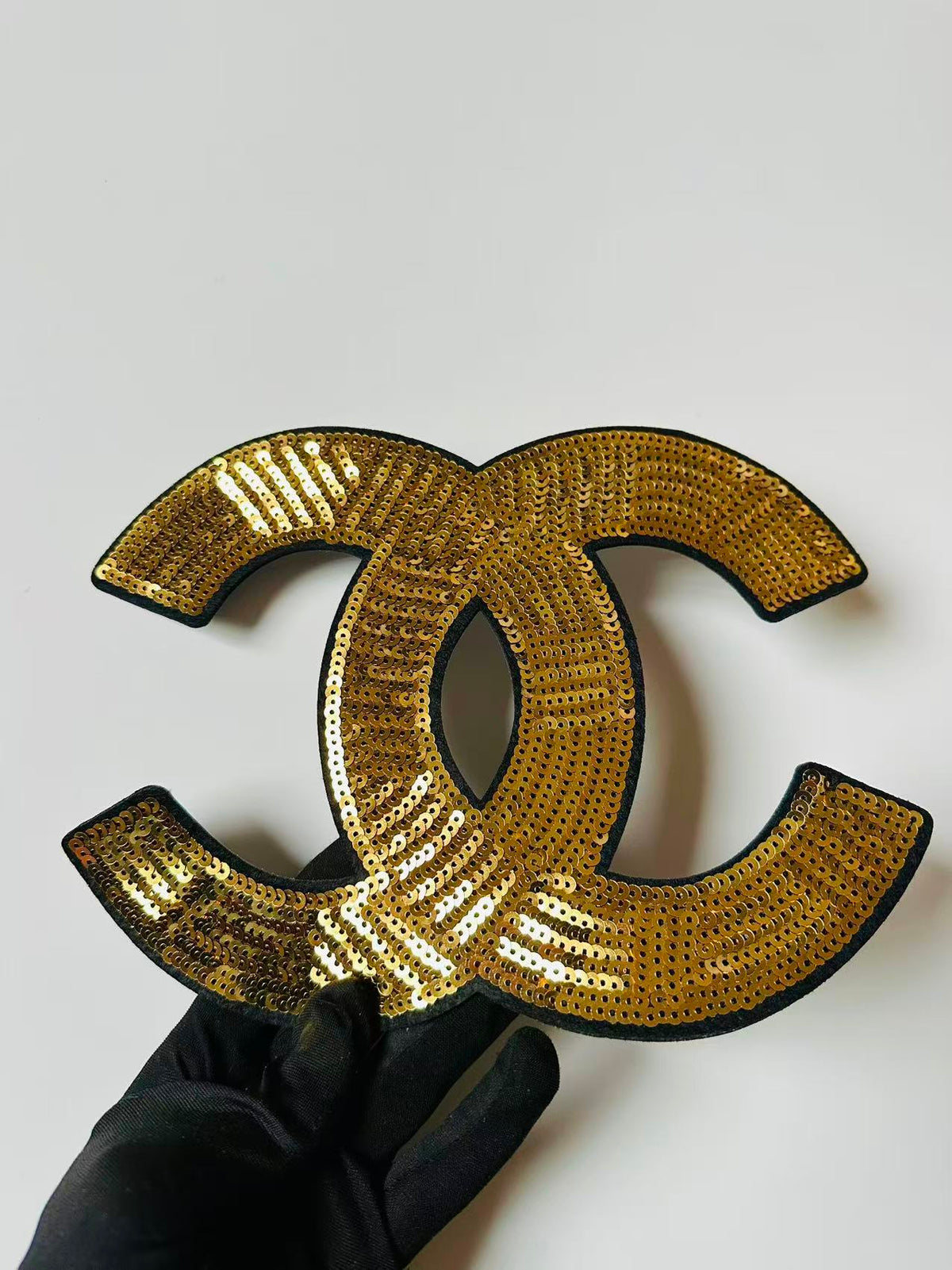 Craft Chanel 9.4"x7" Rectangle Embroidery Sequins Patches For Handmade Apparel