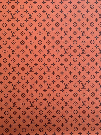 Fashion LV Tan Color Design Leather Case Fabric, Handmade Bag Fabric, Hand-made Shoes Leather Fabric By Yard