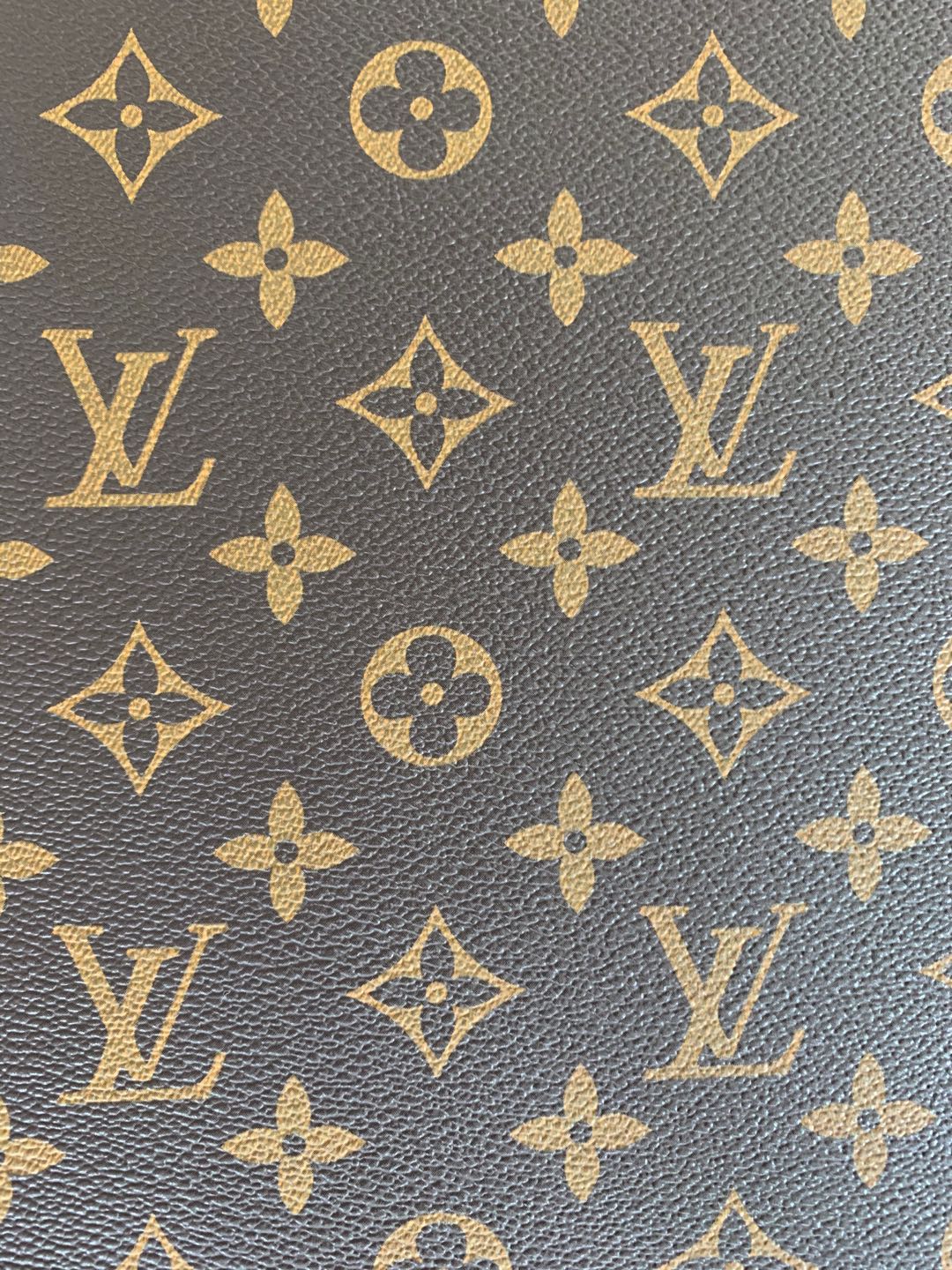 Classic Brown LV vinyl crafting leather fabric Bag leather ,shoes leather ,Handicraft leather By Yards