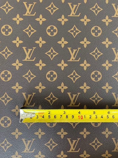 Classic Brown LV vinyl crafting leather fabric Bag leather ,shoes leather ,Handicraft leather By Yards