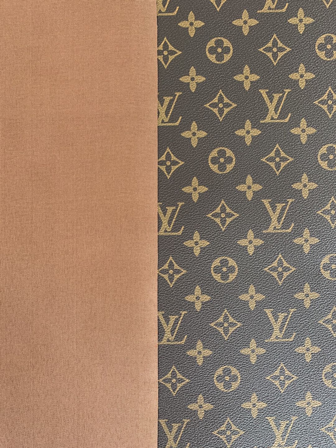Classic Brown LV vinyl crafting leather fabric Bag leather ,shoes leather ,Handicraft leather By Yards