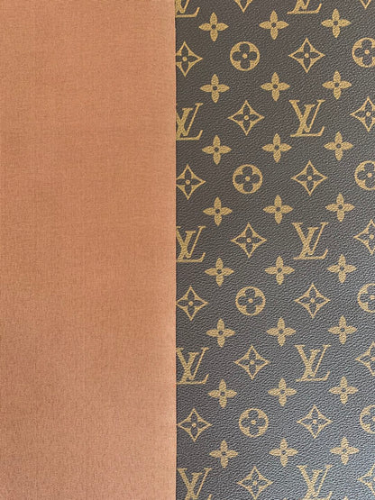 Classic Brown LV vinyl crafting leather fabric Bag leather ,shoes leather ,Handicraft leather By Yards