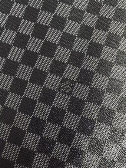 Classic Louis Vuitton Vinyl  Leather Case Fabric,Handmade Bag Leather,Hand-made Shoes  Leather Grid Leather Cup Mat Leather(Gray)