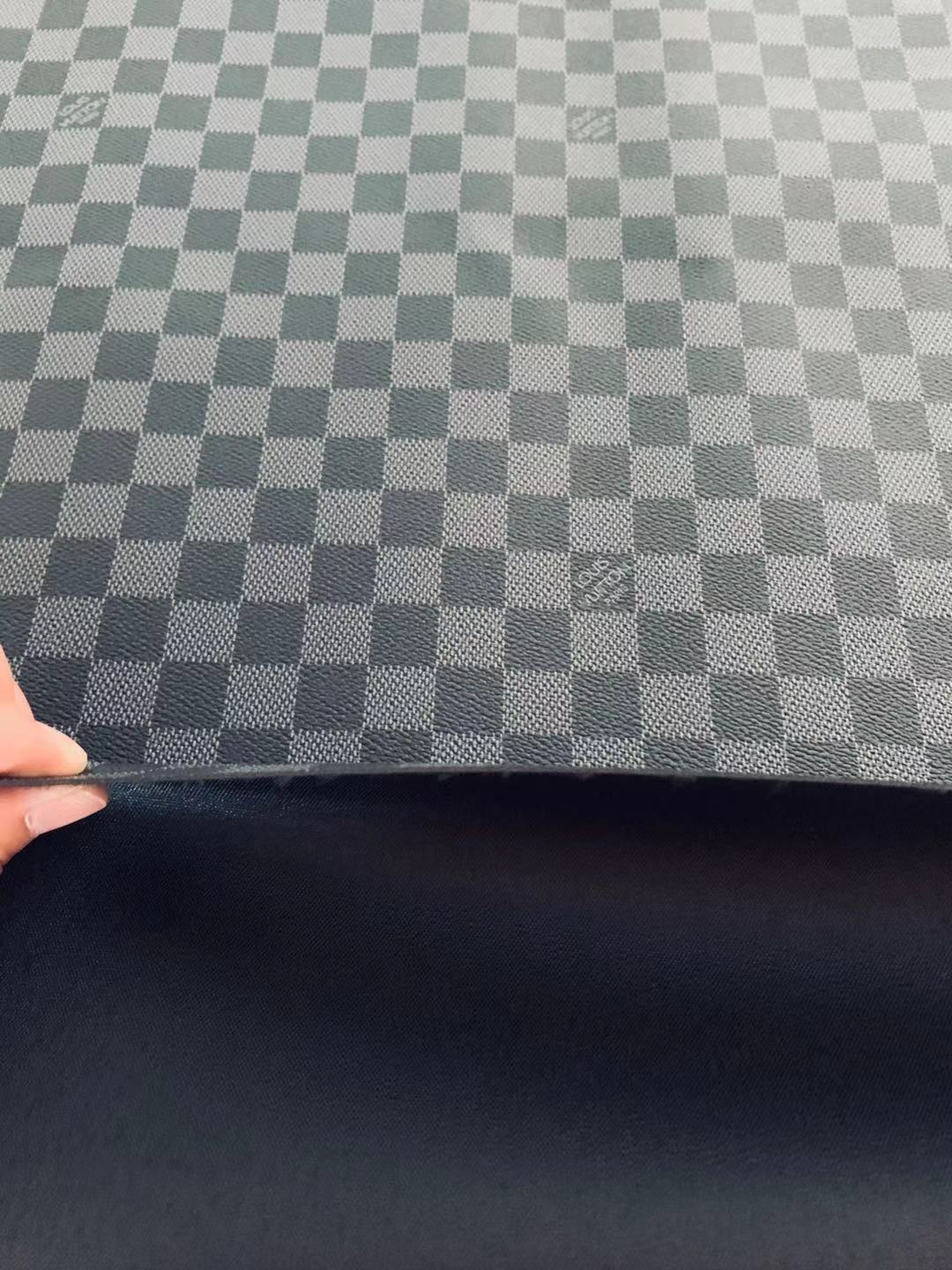 Classic Louis Vuitton Vinyl  Leather Case Fabric,Handmade Bag Leather,Hand-made Shoes  Leather Grid Leather Cup Mat Leather(Gray)
