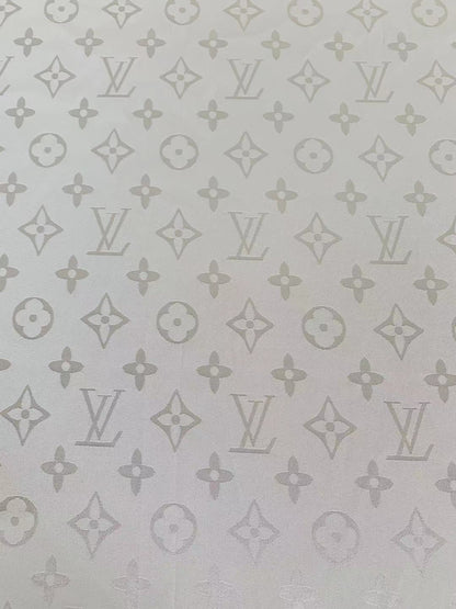 Craft LV White Silk Jacquard Cloth Fabric For Handmade Handicraft Goods