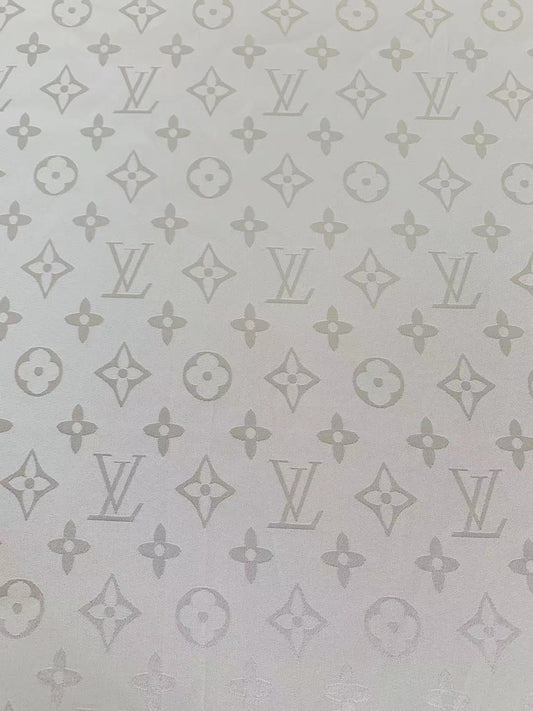 Craft LV White Silk Jacquard Cloth Fabric For Handmade Handicraft Goods