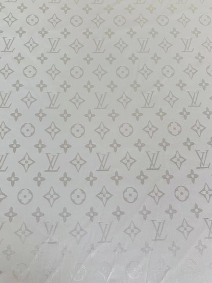 Craft LV White Silk Jacquard Cloth Fabric For Handmade Handicraft Goods
