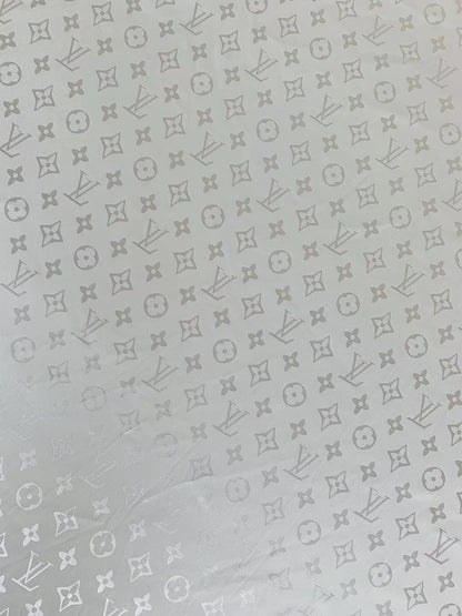 Craft LV White Silk Jacquard Cloth Fabric For Handmade Handicraft Goods