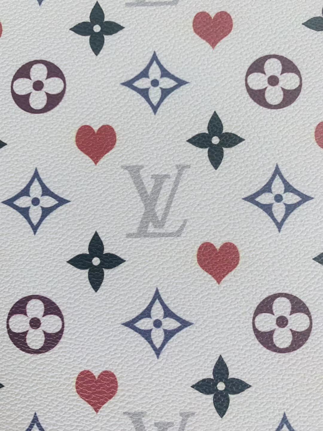 Classic Love&nbsp; LV&nbsp; Leather Case Fabric,Handmade Bag Fabric,Hand-made Shoes&nbsp; Leather Fabric By Yard (White)
