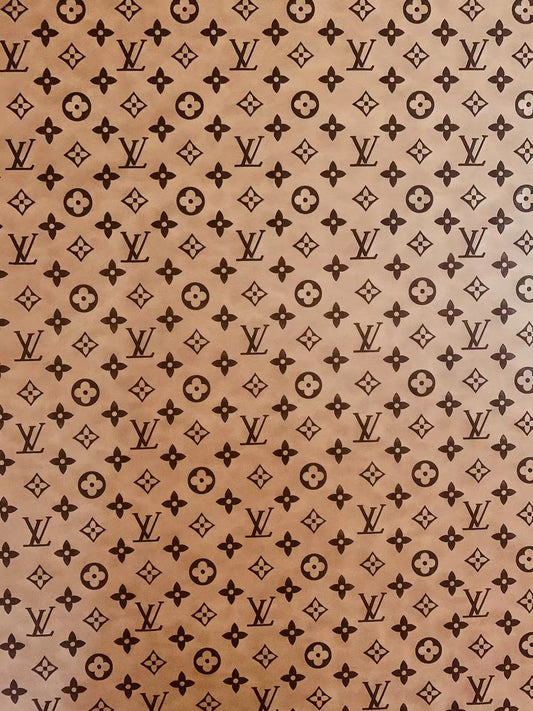 Fashion LV Vantage Embossed Leather Fabric For Handmade Handicrafts By Yard (Brownness)