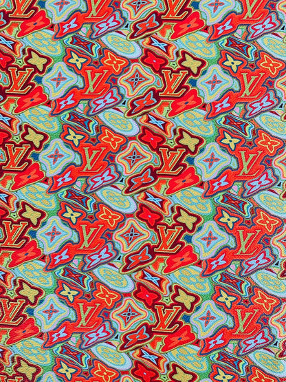 Classic LV Leather Case Fabric,Handmade Bag Fabric,Hand-made Shoes  Fabric By Yard (Geometric Design)