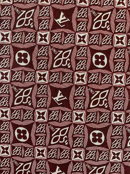 Classic LV 1854 Jacquard Canvas Cloth Fabric ,Handmade shoes fabric ,Bag Fabric Handcraft fabric By Yard (Red)