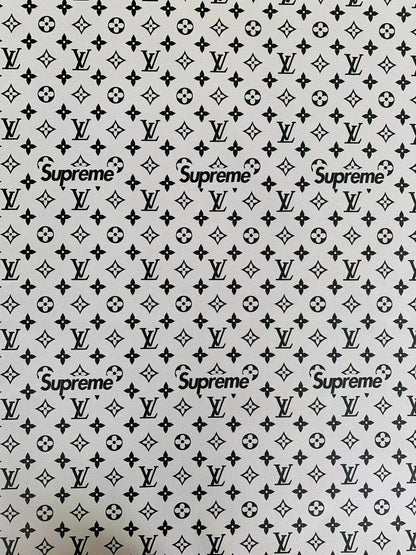 Fashion LV Leather Case Fabric ,Handmade Bag Fabric ,Hand-made Shoes Fabric (White)