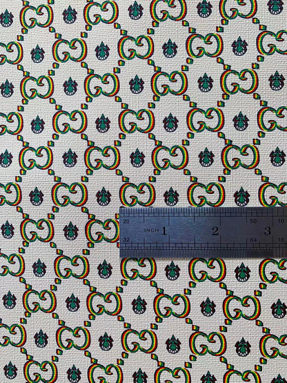Fashion Gucci Graduated Color Design Leather Fabric For Handmade Shoes ,Sneakers Handicraft By Yards