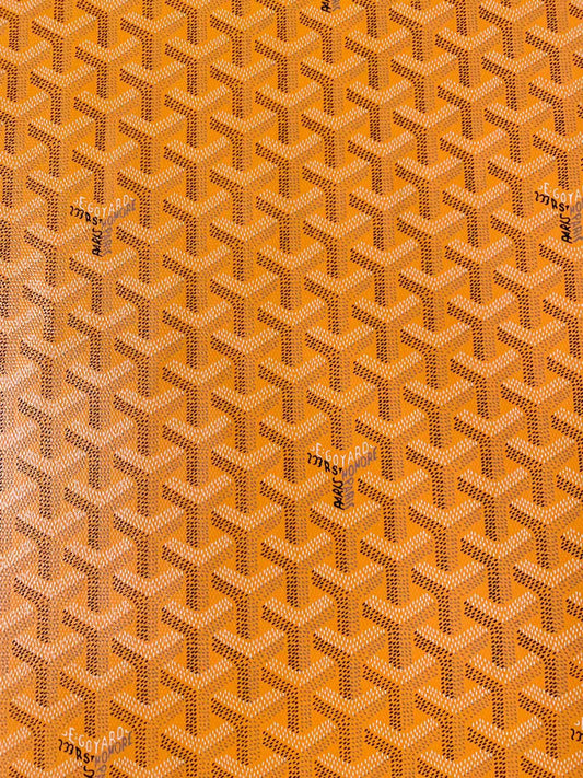 Best Quality Of Original Goyard Leather For Handmade Bag ,Furniture and Handicraft Goods By Yard(Orange Yellow)