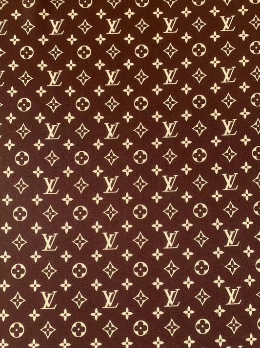 Craft Brown LV Cotton With Polyester Cloth Fabric For DIY Handicraft Apparel