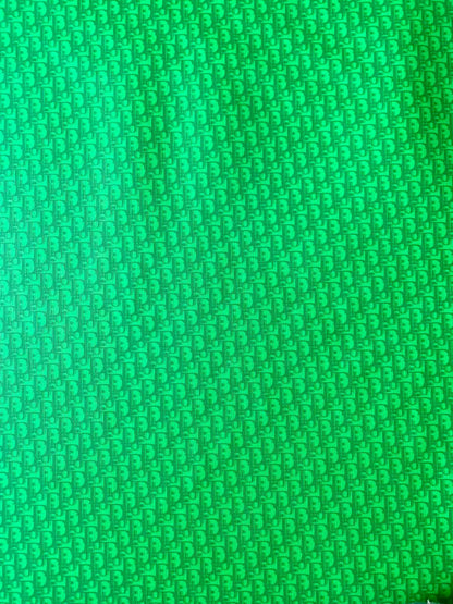 Craft Green Dior Learher Fabric For Handmade Sneaker ,Upholstery Car Handicraft Goods By Yard