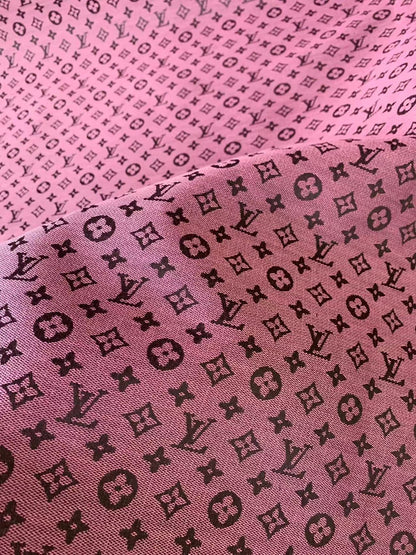 Fashion Pink LV Jacquard Cloth Fabric For Handmade Sneaker,Upholstery And Apparel