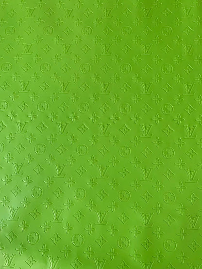 Napa Material Lamborghini Green Embossed LV Leather For Car Upholstery Furniture Handicraft