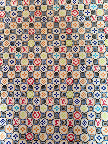 Fashion Colorful LV Damier Plaid Leather Fabric For Sneaker ,Upholstery and Handicraft Goods By Yard