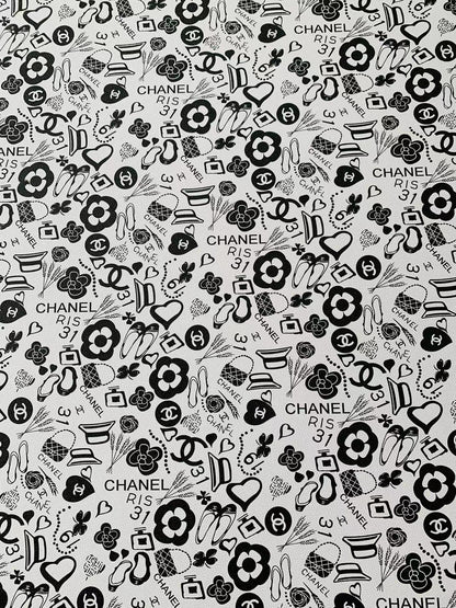New DIY Chanel Design Leather Fabric For Handmade Sneaker ,Upholstery ,Bag Handicraft Goods By Yard