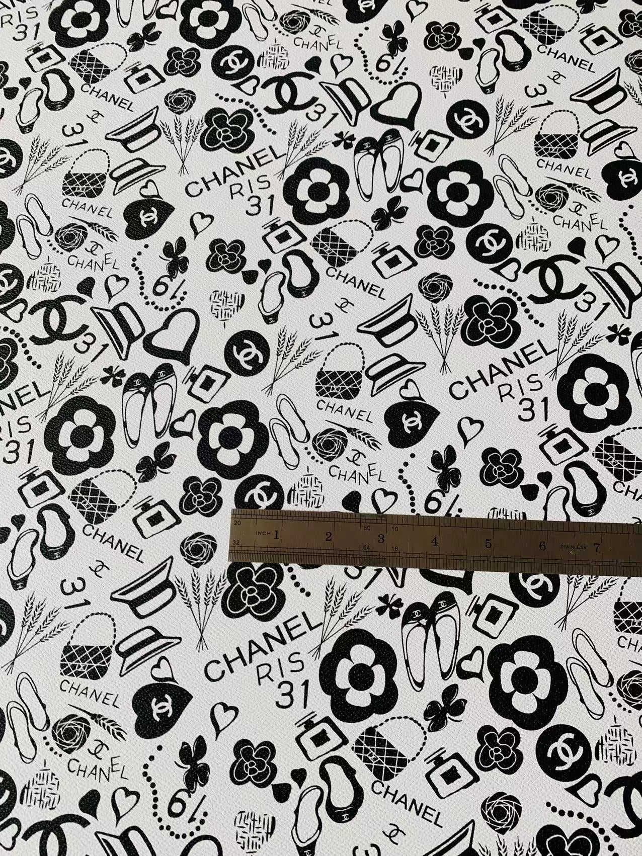 New DIY Chanel Design Leather Fabric For Handmade Sneaker ,Upholstery ,Bag Handicraft Goods By Yard