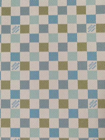 Classic Gradual Change Color Damier Louis Vuitton Leather For Bag Upholstery Car Seat and Shoes By Yard