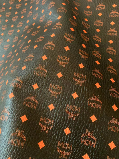 Orange  Leather For Handmade Sneaker, Upholstery And Handicraft By Yard
