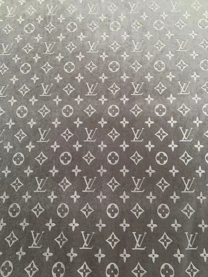 Popular Luxury Lighting Gray Sliver LV Knitting Velvet Fabric For Handmade Sneaker,Car Upholstery and Apparel By Yard