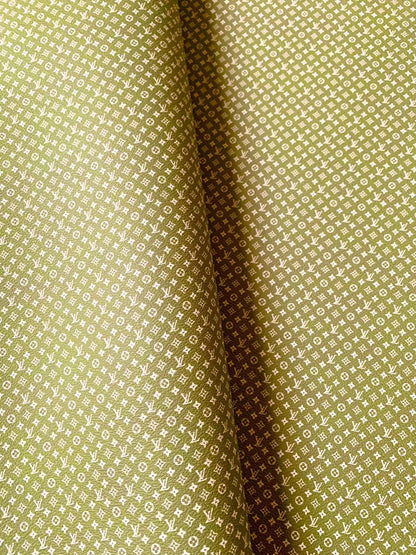New Matcha LV Small Size 0.5mm vinyl leather For Sneaker,upholstery and Handicraft Goods