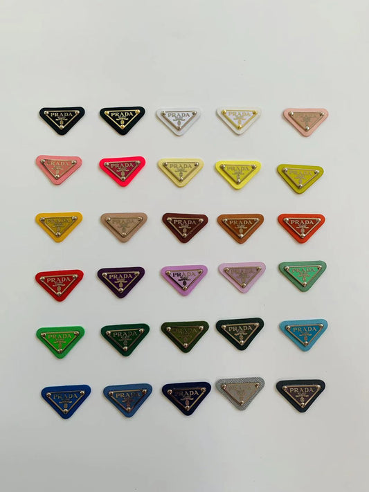 Craft Colorful Prada Tags Metal with Rubber Material For Handmade Goods