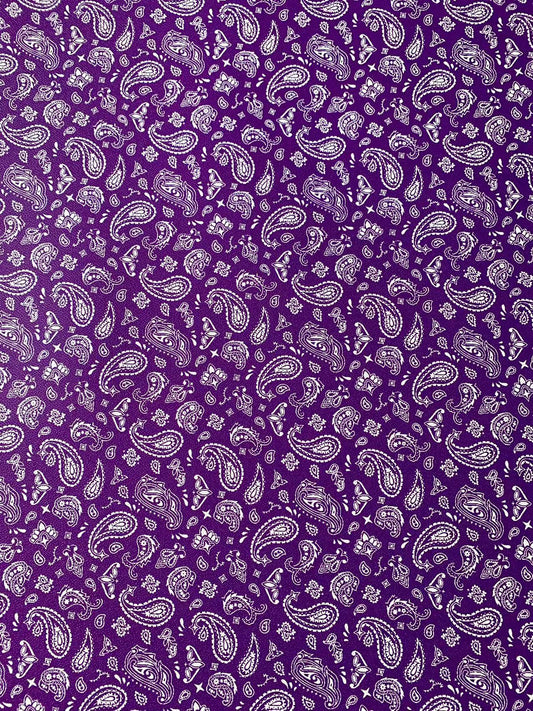 Bandanas Leather For handmade DIY shoe,bag Goods,Craft Handicrafts Material leather By Yard(Purple)