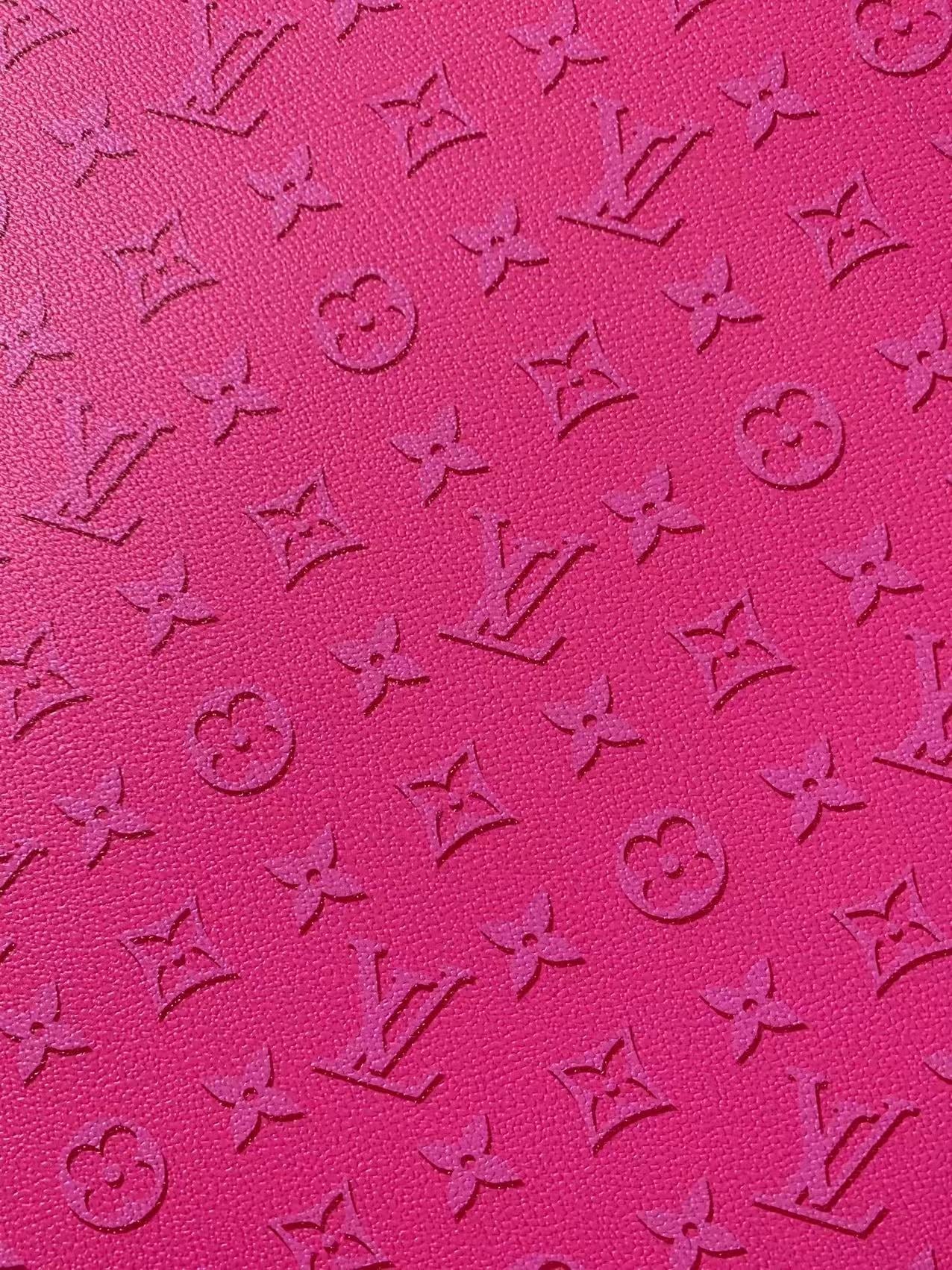 Fashion Dark Pink LV Ghosting Design Vinyl Leather For Handmade Sneaker,Upholstery Goods By Yard