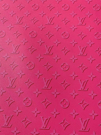 Fashion Dark Pink LV Ghosting Design Vinyl Leather For Handmade Sneaker,Upholstery Goods By Yard