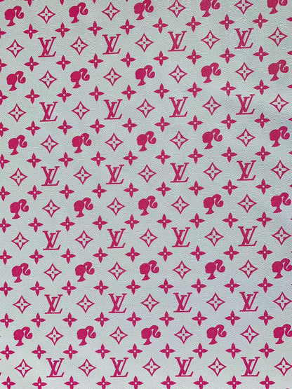 Craft 1 inch Size Pink Barbie With LV Leather Fabric For Custom Shoes,Sneaker Handicraft Goods