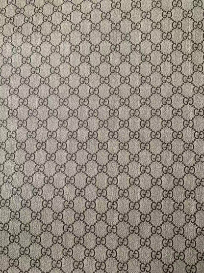 Black LOGO Gucci Vinyl Leather Fabric For Handmade Sneaker, Bag Upholstery Handicraft Goods