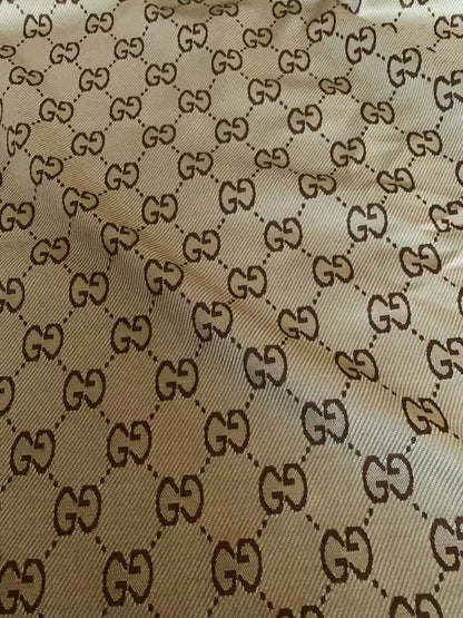 Craft 0.8" Tan Gucci Knitting Jacquard Cloth Fabric For Handmade Apparel ,Clothing ,Sneaker Upholstery Goods By Yard