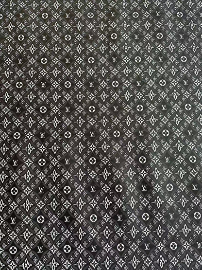 New Black 1854 LV leather Fabric For Handmade Sneaker, Bag, Upholstery Goods By Yard