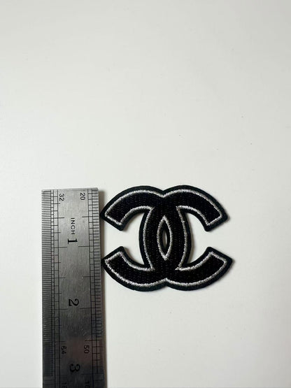 Craft Sewing Black and White Embroidery 2.3"x1.7" Chanel Patch By Pieces