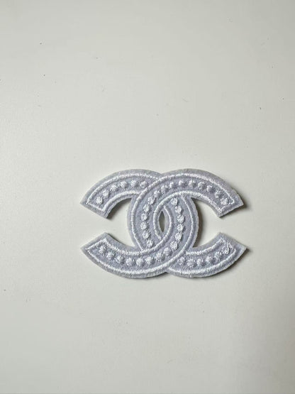 Craft Sewing Black and White Embroidery 2.1"x1.3" Chanel Patch By Pieces