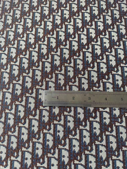 Craft Dior Canvas Jacquard Cloth Fabric For Handmade Bags, Sneaker, Hat Fabric By Yard(Coffee)