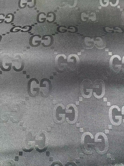 Classic 2.3 Inch Gucci Canvas Jacquard Cloth Fabric For Sewing Handicraft  By Yards (Black)