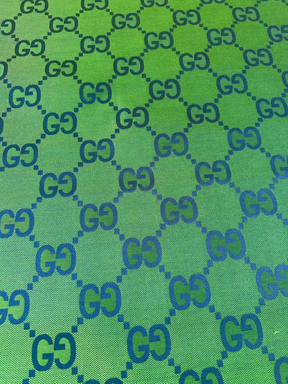 Classic 2.3 Inch Gucci Canvas Jacquard Cloth Fabric For Sewing Handicraft By Yards (Green)