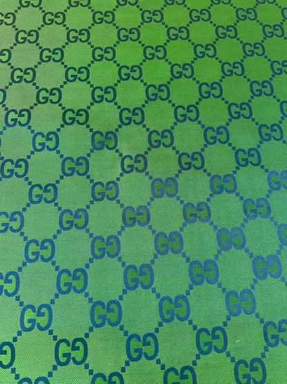 Classic 2.3 Inch Gucci Canvas Jacquard Cloth Fabric For Sewing Handicraft By Yards (Green)