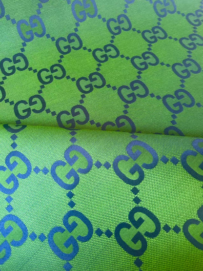 Classic 2.3 Inch Gucci Canvas Jacquard Cloth Fabric For Sewing Handicraft By Yards (Green)